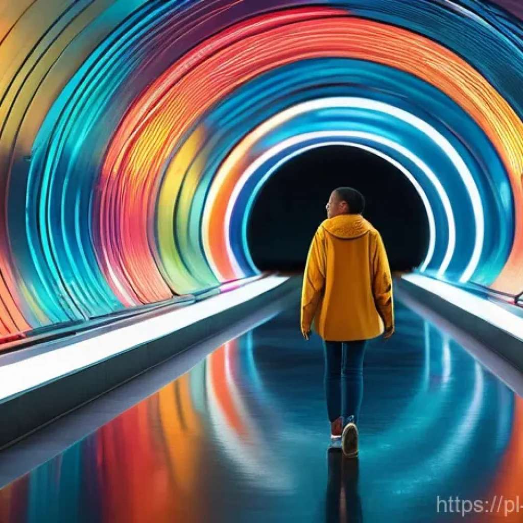 관점 전환을 위한 비판적 사고 훈련 - **"Breaking Free from Tunnel Vision"**: A diverse young adult, dressed in comfortable, modest clothi...