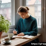 Home 18 관점 전환 훈련과 자기 인식의 중요성 - A serene morning scene in a cozy Polish apartment featuring a young adult sitting by a window with a...