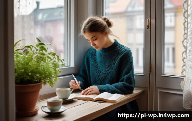 관점 전환 훈련과 자기 인식의 중요성 - A serene morning scene in a cozy Polish apartment featuring a young adult sitting by a window with a...